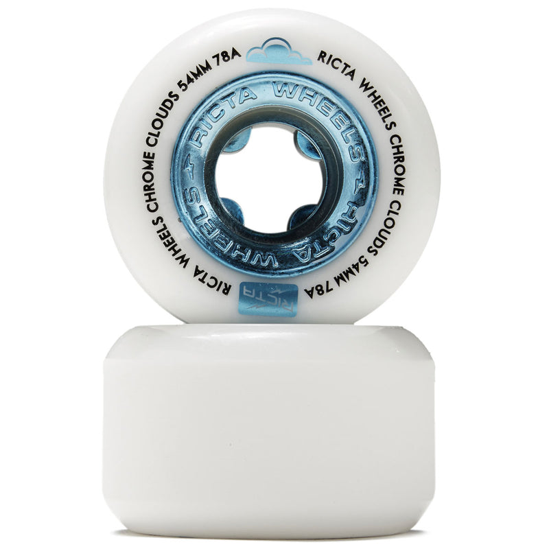 Ricta Chrome Clouds 78a Skateboard Wheels - Blue - 54mm