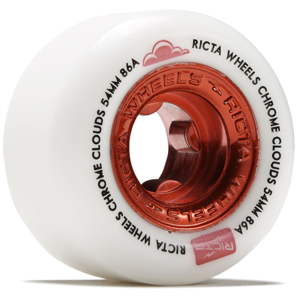 Ricta Chrome Clouds 86a Skateboard Wheels - Red - 54mm image 1