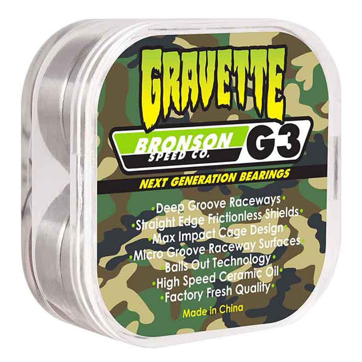 Bronson David Gravette Pro G3 Bearings - Camo image 3