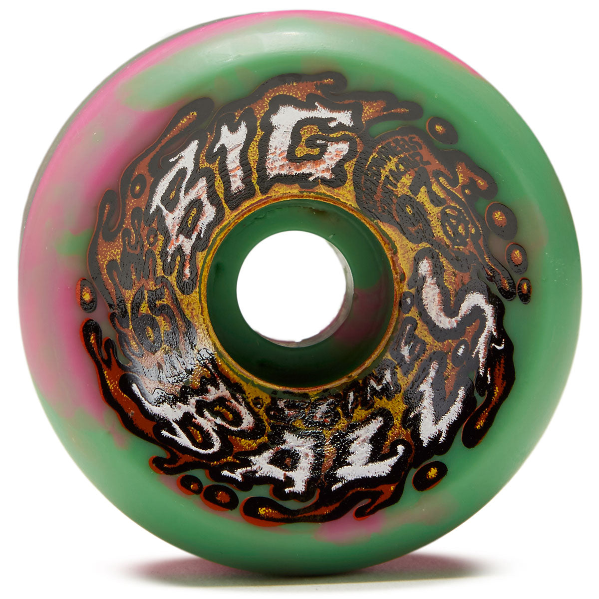 Slime Balls Big Balls 97a Skateboard Wheels - Pink/Green Swirl - 65mm image 1