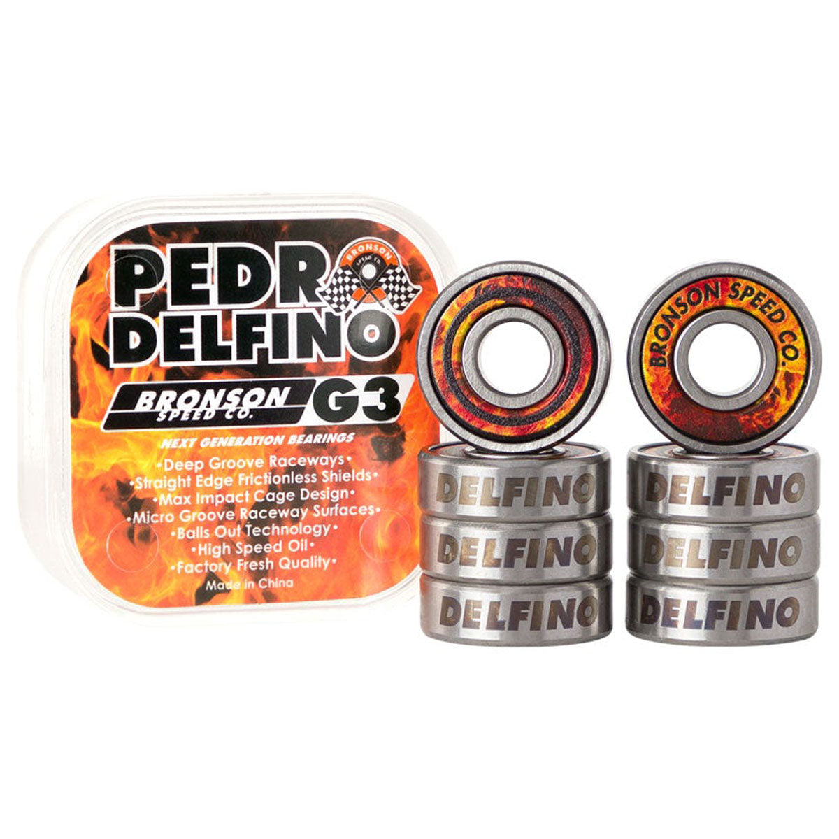 Bronson Pedro Delfino Pro G3 Bearings - Orange image 1