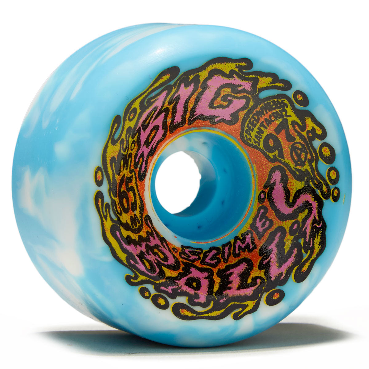 Slime Balls Big Balls 97a Skateboard Wheels - Blue/White Swirl - 65mm image 1