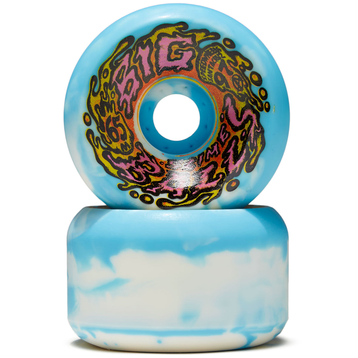 Slime Balls Big Balls 97a Skateboard Wheels - Blue/White Swirl - 65mm image 3