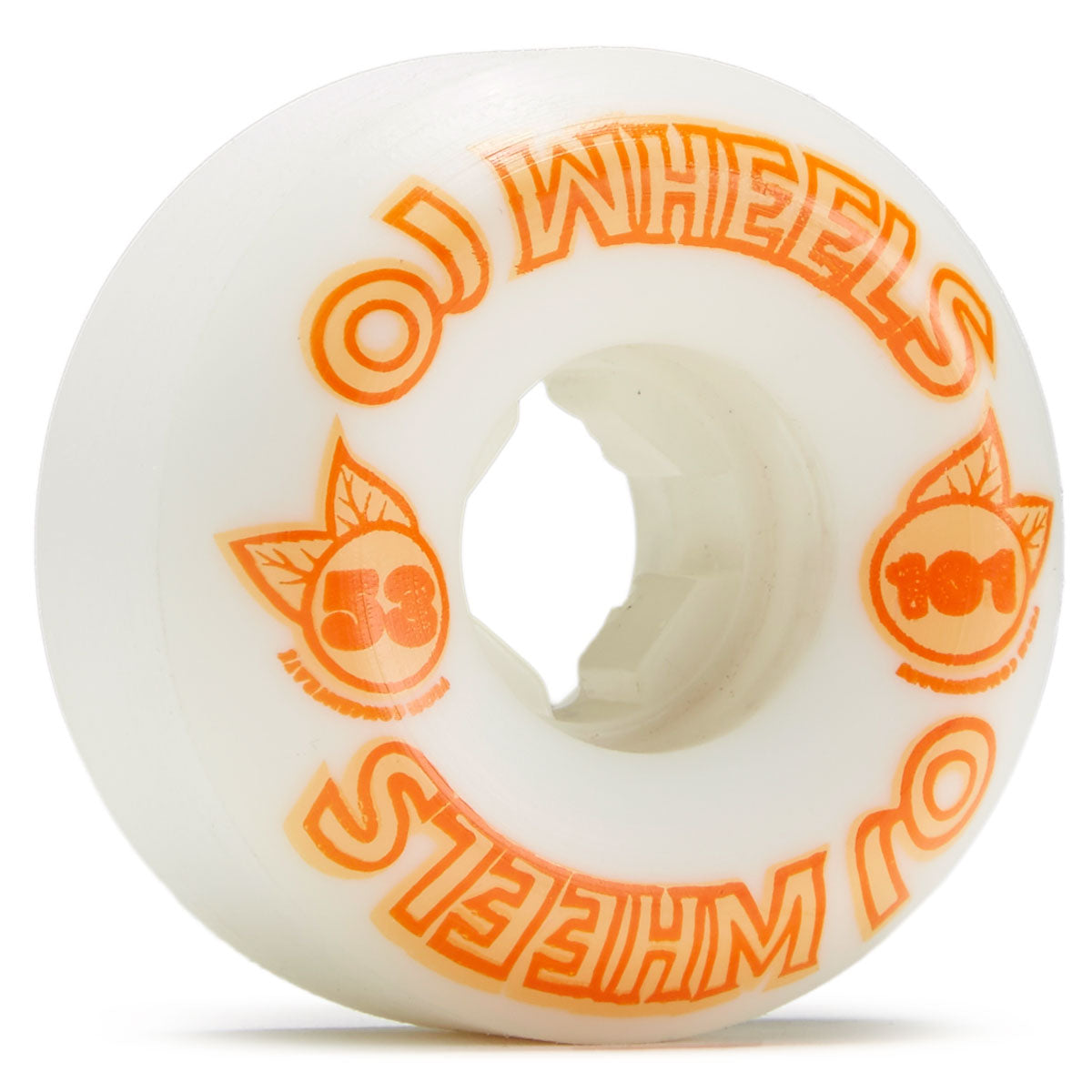 OJ From Concentrate Hardline 101a Skateboard Wheels - White/Orange - 53mm image 1