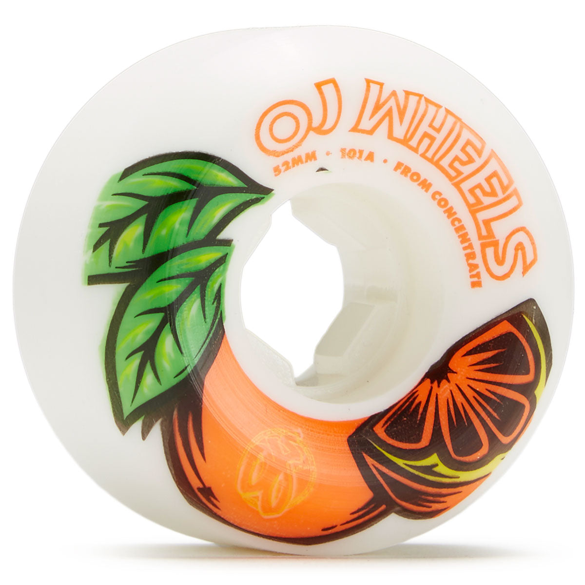 OJ From Concentrate Hardline 101a Skateboard Wheels - White/Orange - 52mm image 1