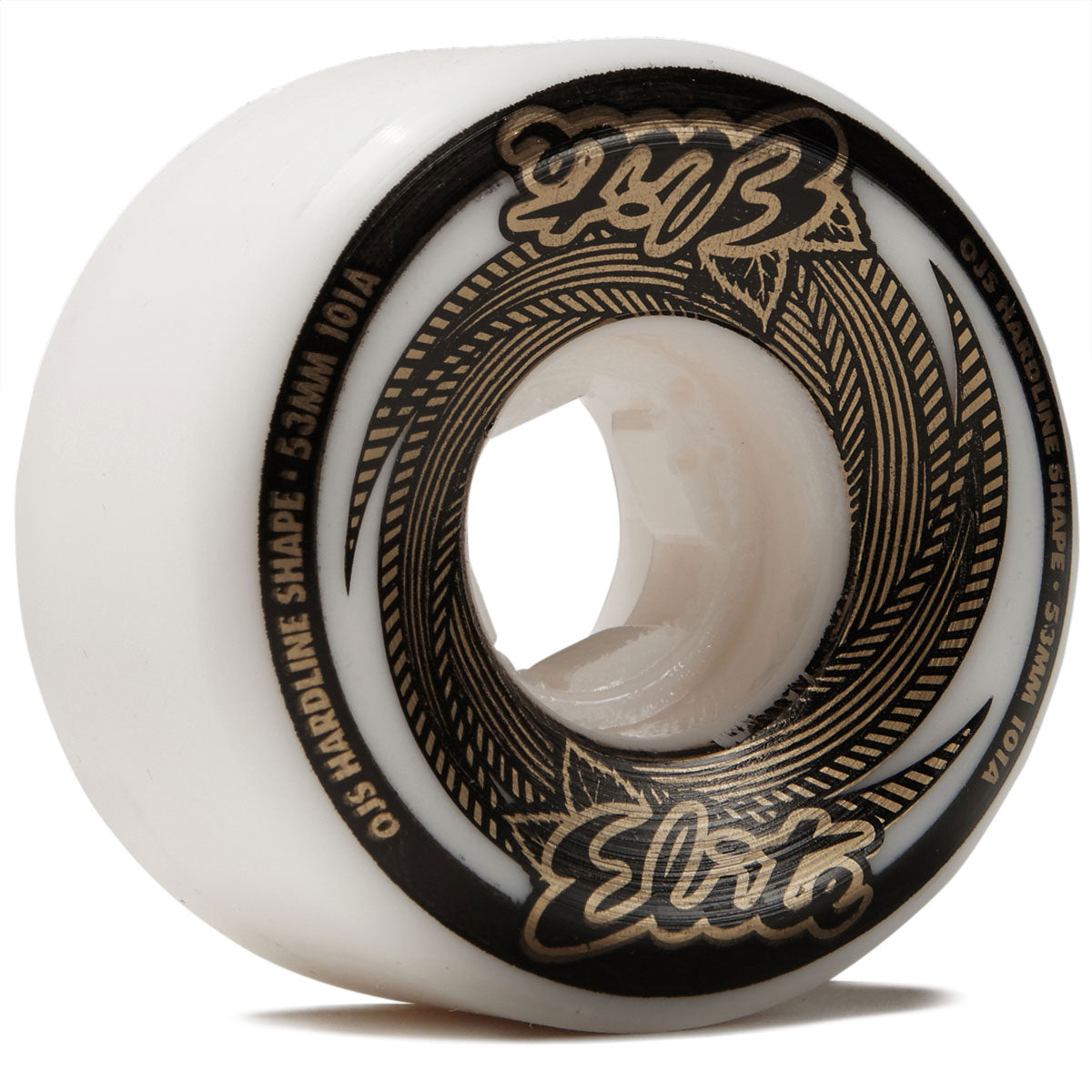 OJ Elite Hardline 101a Skateboard Wheels - White/Gold - 53mm image 1