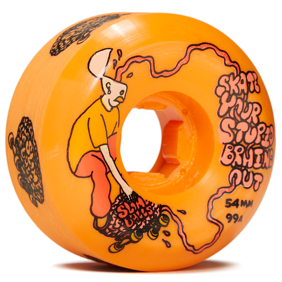 Slime Balls Stupid Brains Speed Balls 99a Skateboard Wheels - Orange - 54mm image 1