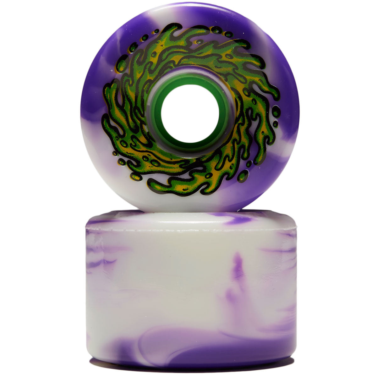 Slime Balls OG Slime 78a Skateboard Wheels - Purple/White Swirl - 66mm image 2