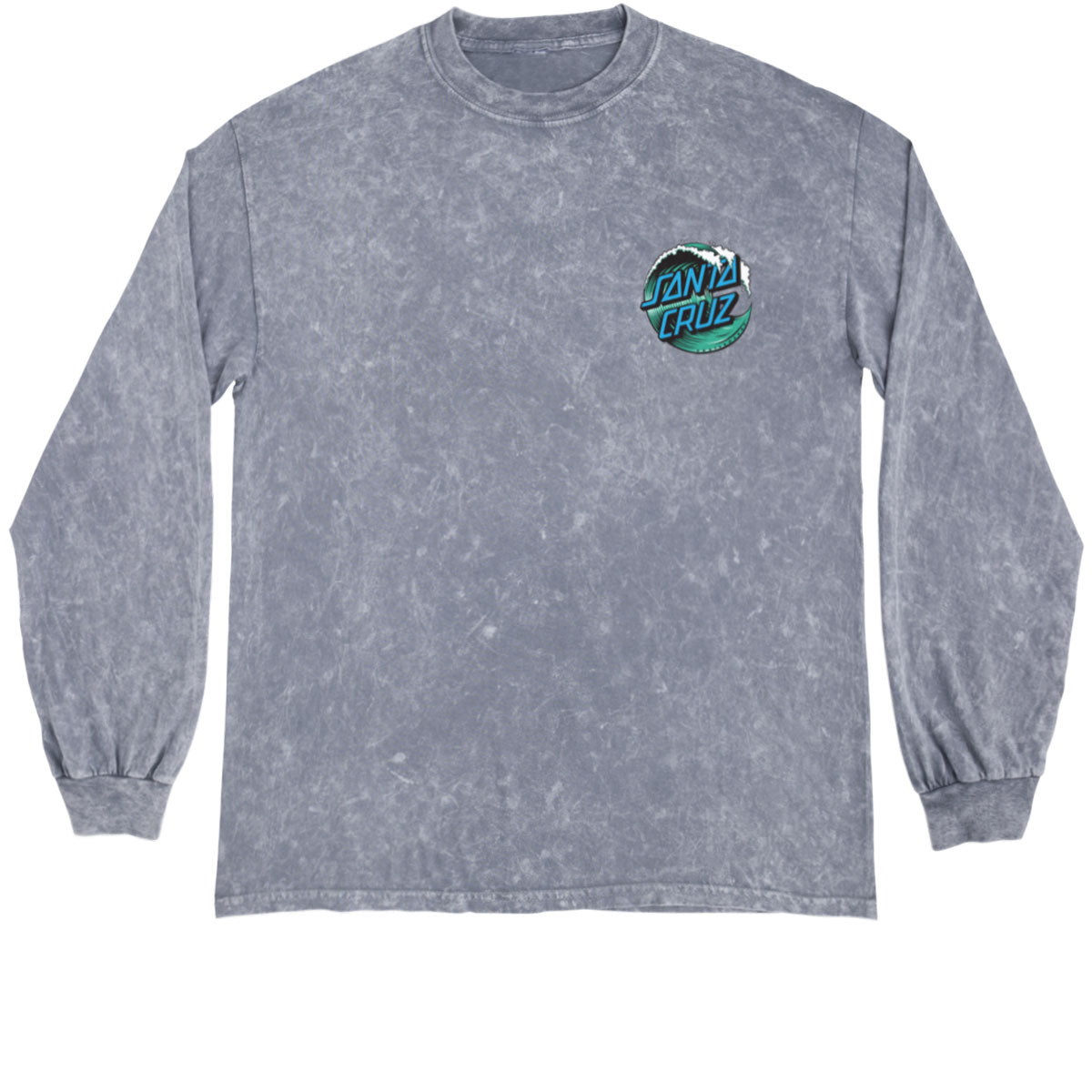 Santa Cruz Wave Dot Long Sleeve T-Shirt - Mineral Wash Grey image 1