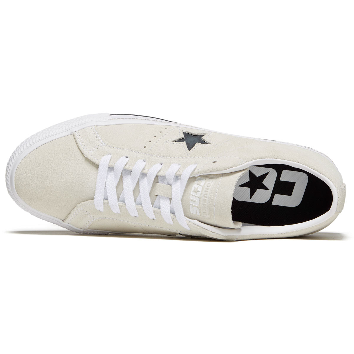 Converse One Star Pro Suede Shoes - Egret/White/Black image 3