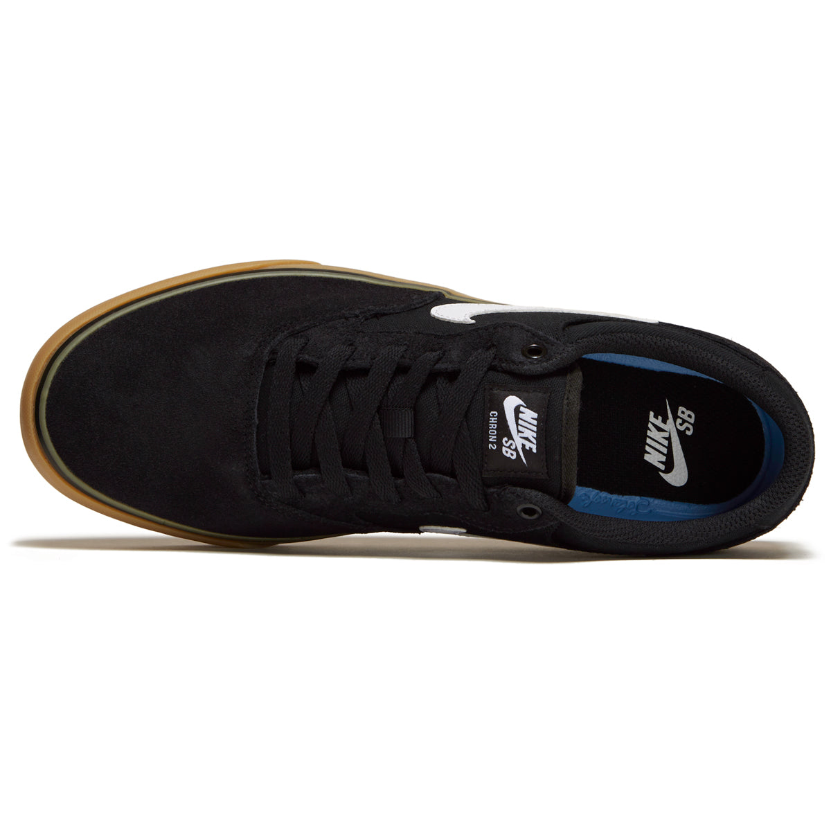 Nike SB Chron 2 Shoes - Black/White/Black/Gum Light Brown image 3