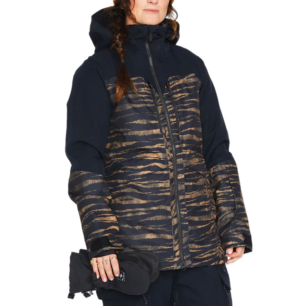 Volcom Womens Shelter 3d Stretch Snowboard Jacket - Tiger Print image 1