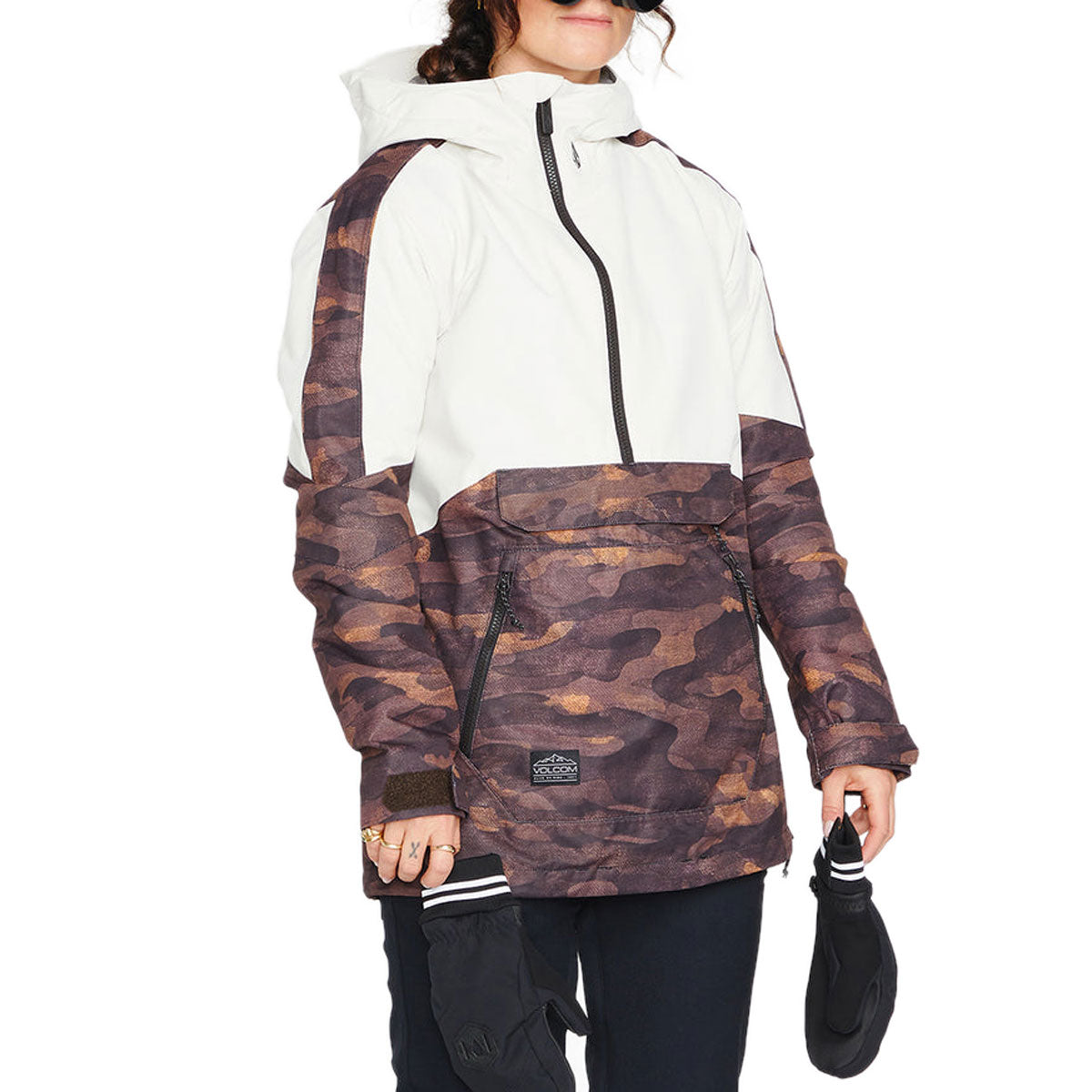 Volcom Womens Mirror Pullover Snowboard Jacket - Dusk Camo image 3