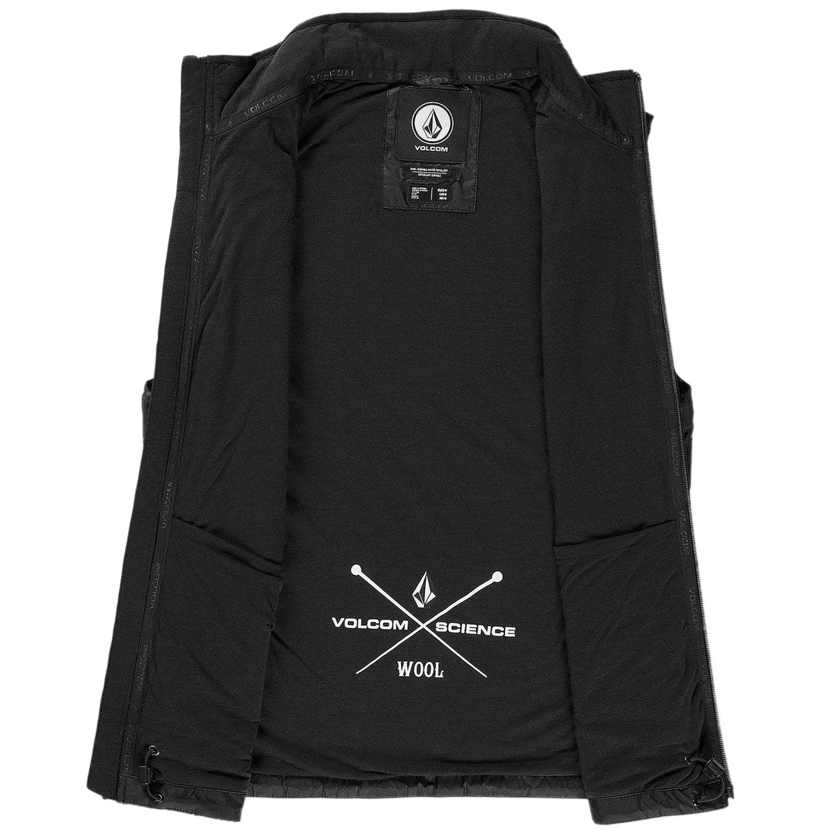 Volcom Utility Puff Vest Snowboard Jacket - New Black image 4