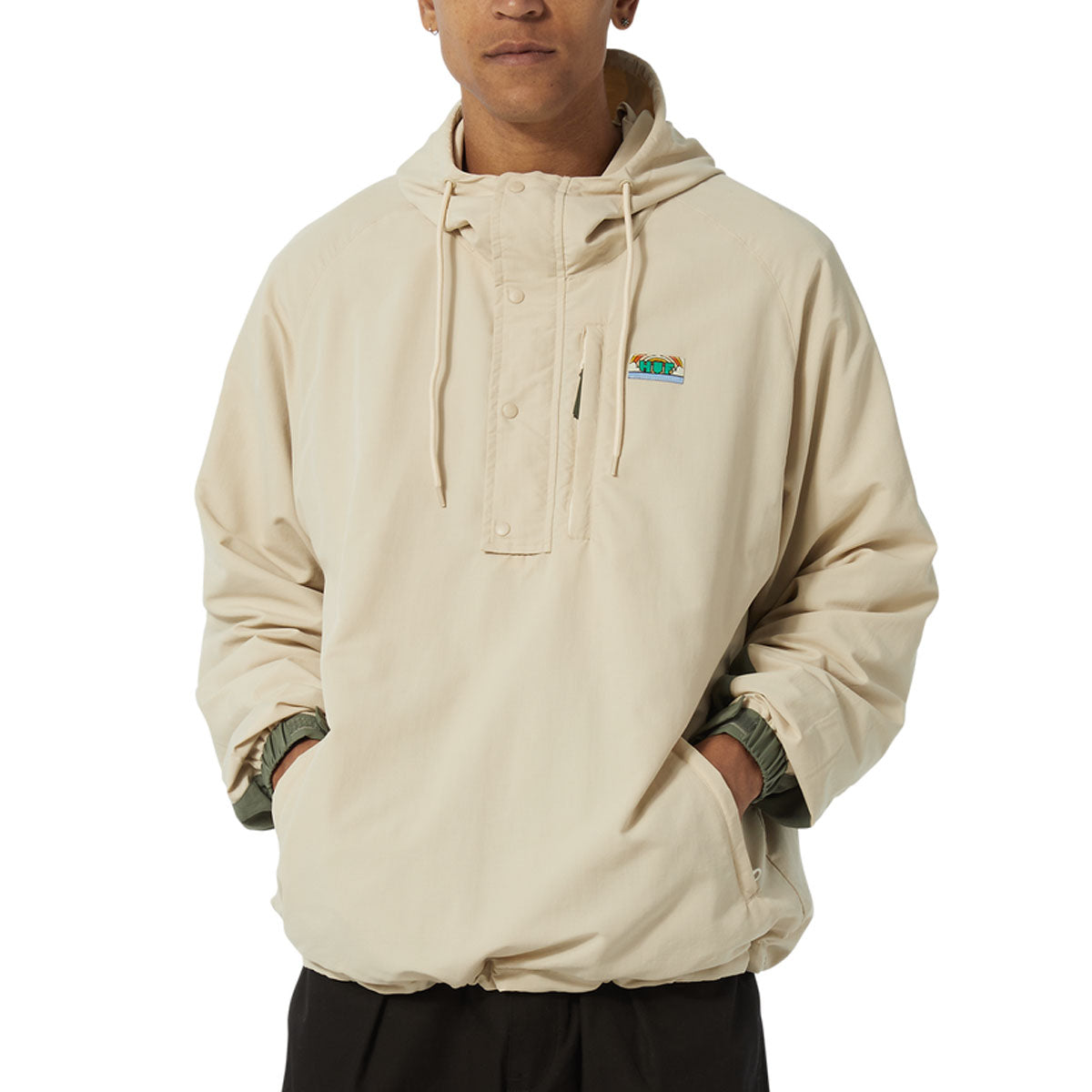 HUF New Day Packable Anorak Jacket - Cream image 1