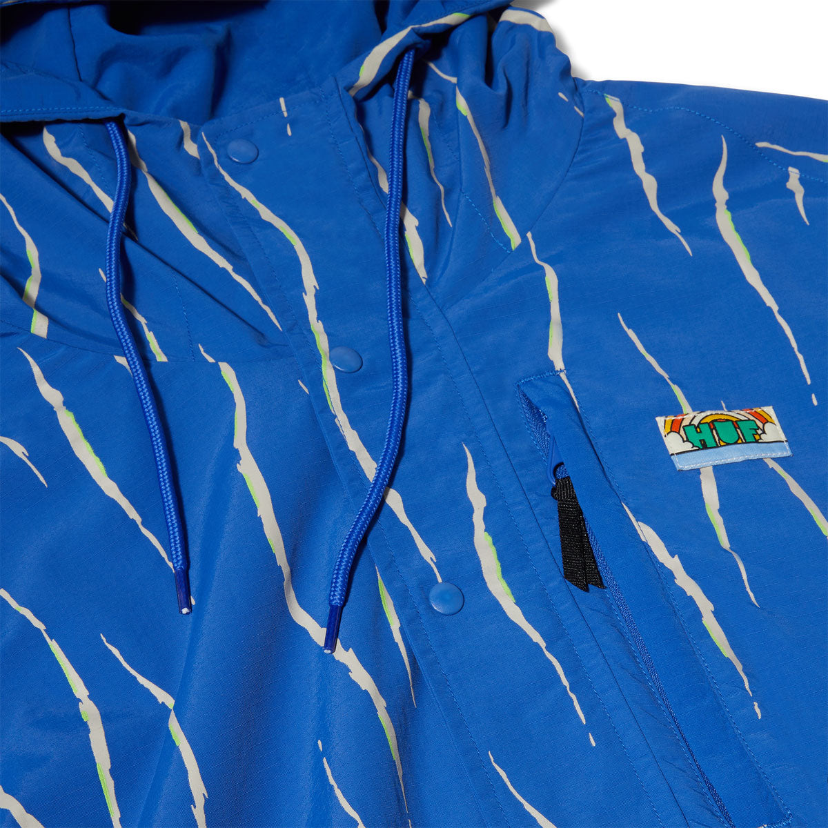 HUF New Day Striped Packable Anorak Jacket - Blue image 4