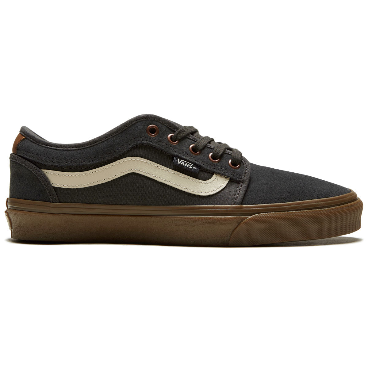 Vans Skate Chukka Low Sidestripe Shoes - Herringbone Dark Grey/Gum