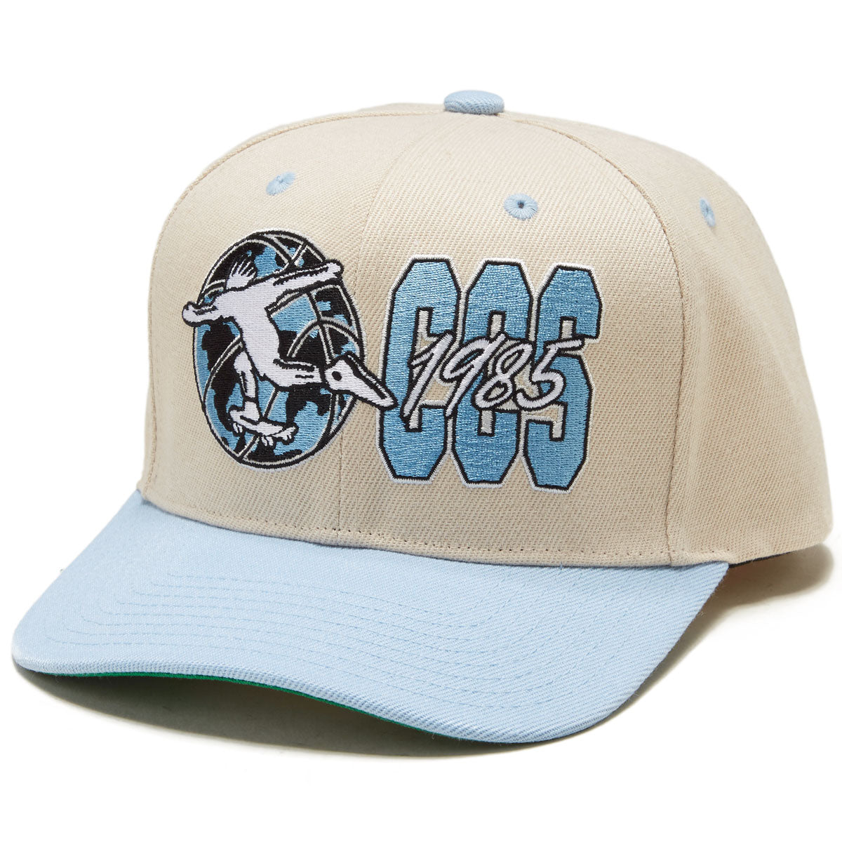 CCS x Mitchell & Ness Hoops Hat - Cream/Light Blue image 1