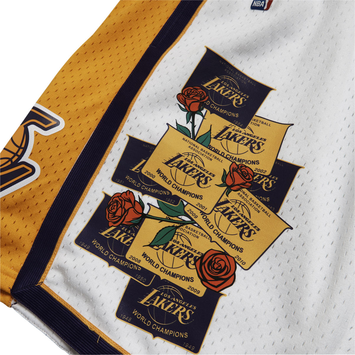 Mitchell & Ness x NBA Roses and Banners Lakers Shorts - White