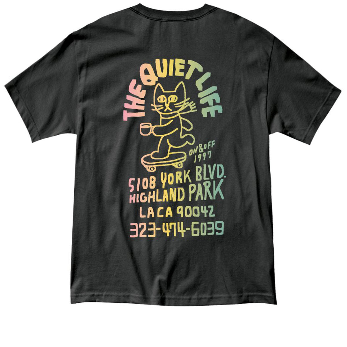 The Quiet Life Skating Cat Shop T-Shirt - Black image 1