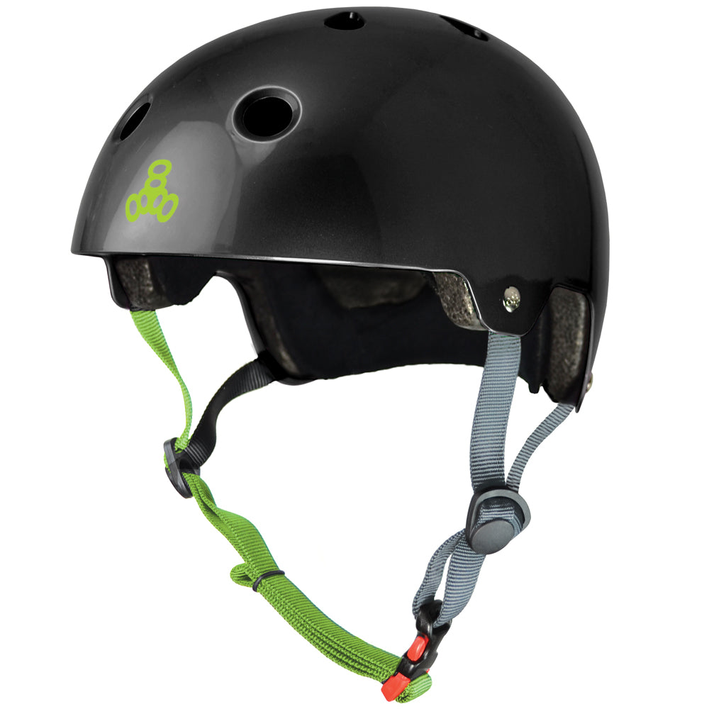 Triple Eight Dual Certified EPS Helmet - Black Gloss/Zest image 1