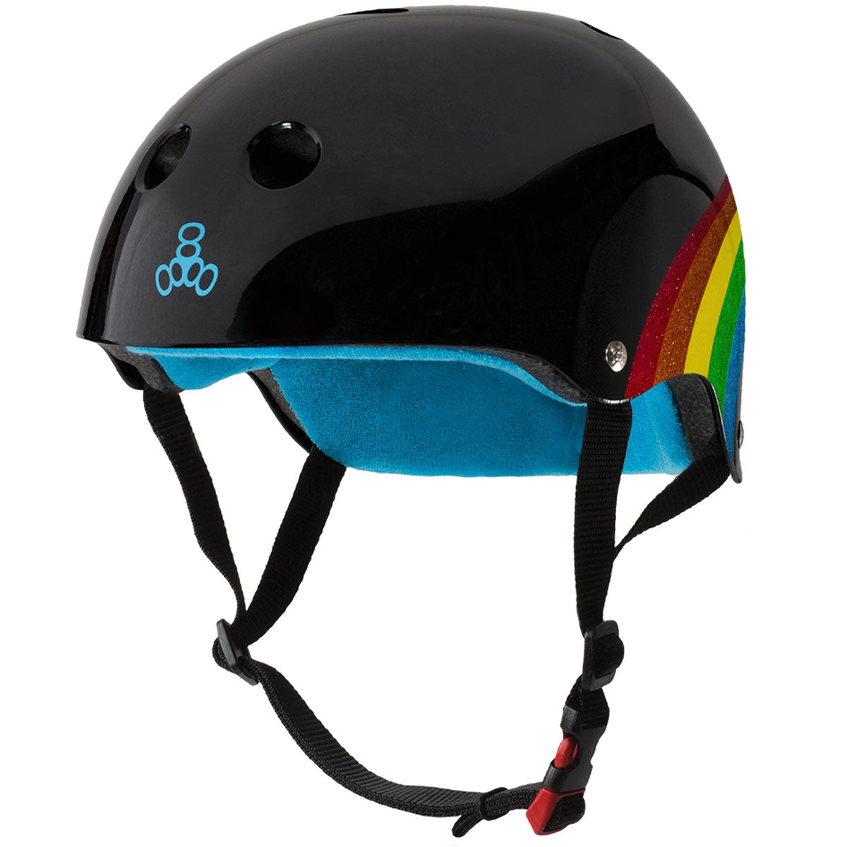 Triple Eight Certified Sweatsaver Helmet - Black Gloss/Rainbow image 2