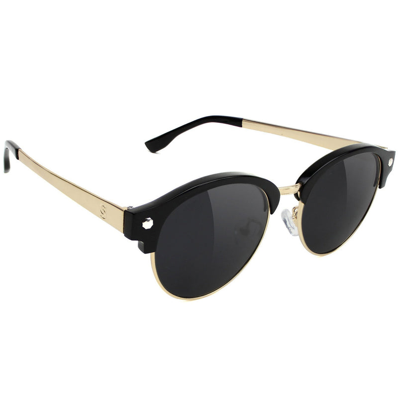 Glassy Paul Polarized High Roller Sunglasses - Black/Gold