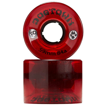 Dogtown K-9 Premium 84a Cruiser Skateboard Wheels - Clear Red - 59mm