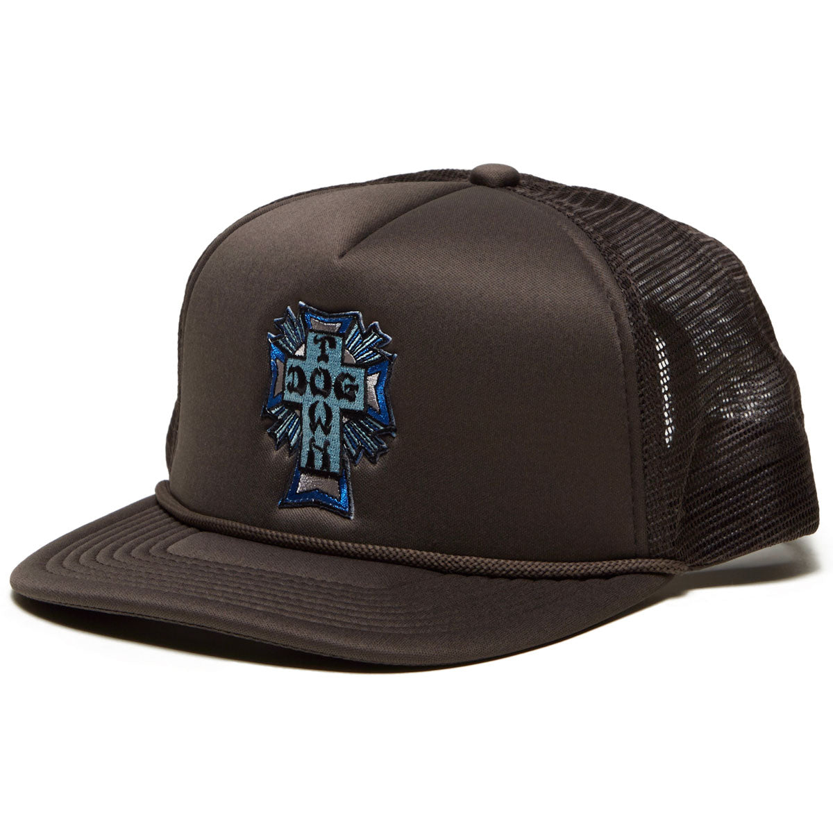Dogtown Blue Cross Patch Mesh Hat - Charcoal Grey image 1