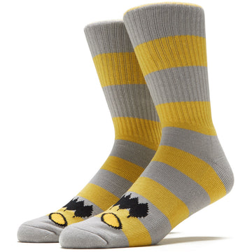 Toy Machine Monster Big Stripe Socks - Yellow/Grey