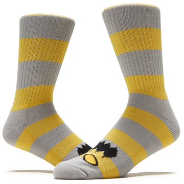 Toy Machine Monster Big Stripe Socks - Yellow/Grey