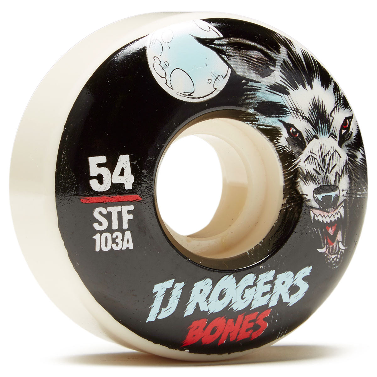 Bones Rogers Black Wolf 103A V3 Slims Skateboard Wheels - 54mm image 1