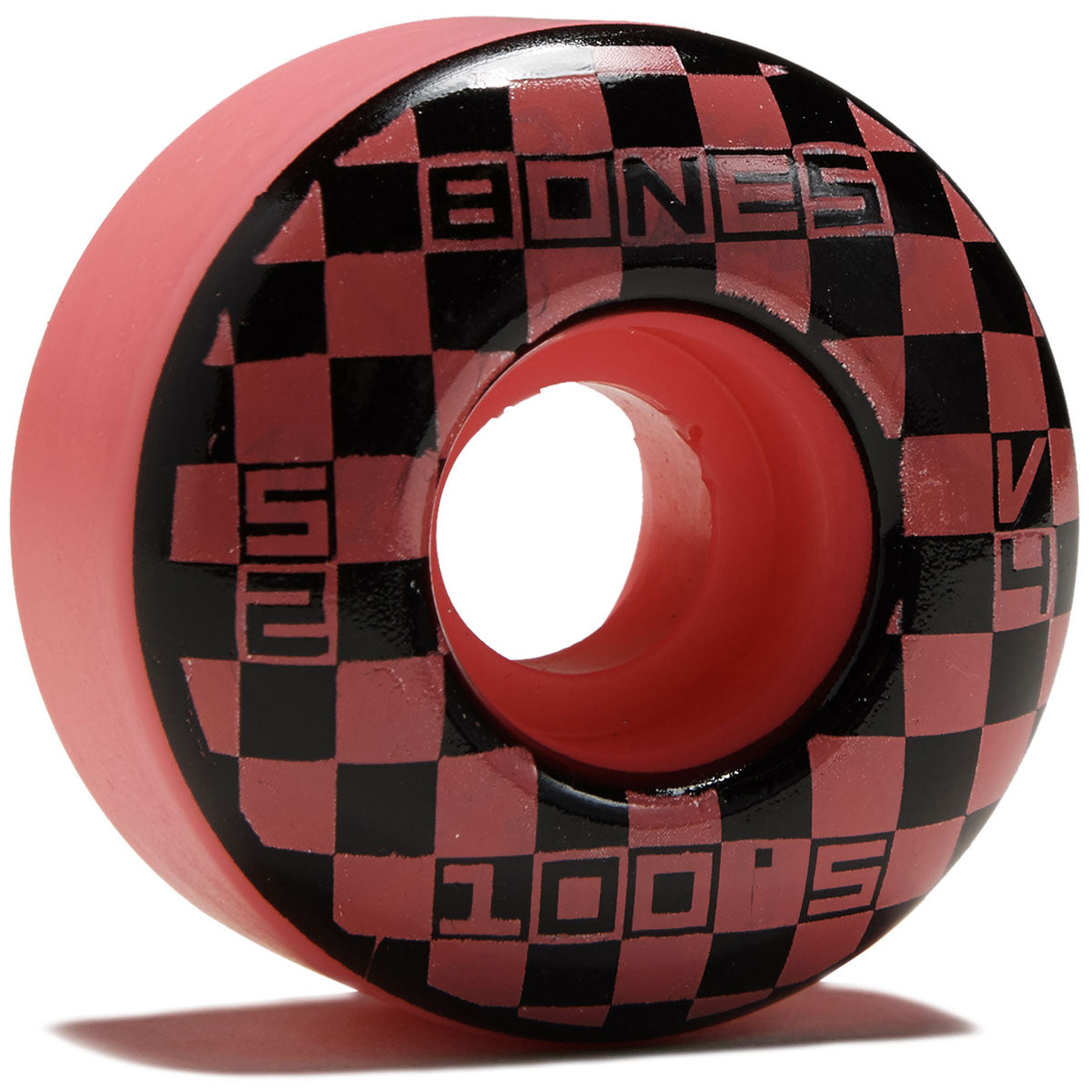 Bones 100s Block Party V4 Wide Skateboard Wheels - Pink - 52mm image 1
