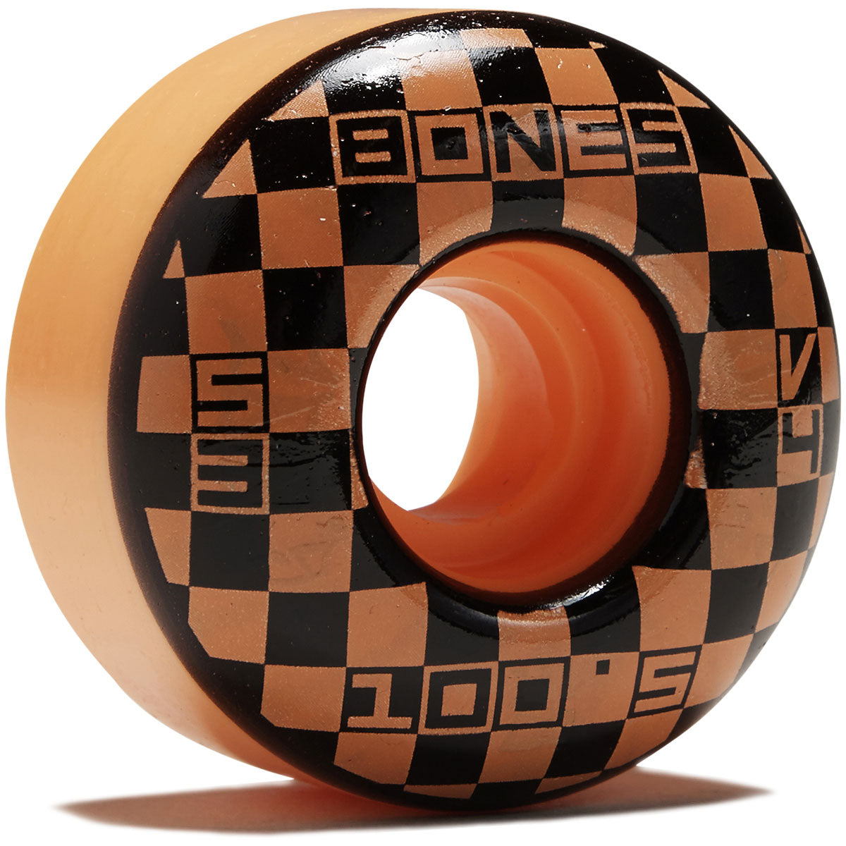 Bones 100s Block Party V4 Wide Skateboard Wheels - Orange - 53mm image 1