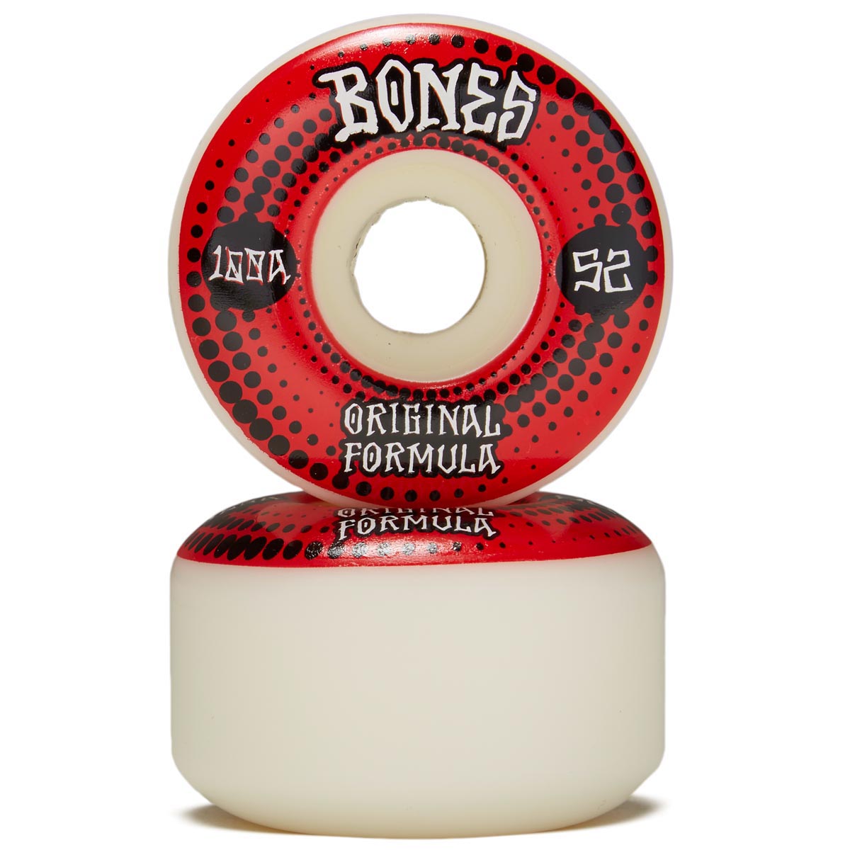 Bones 100s OG Formula Dots V4 Wide Skateboard Wheels - White - 52mm image 2