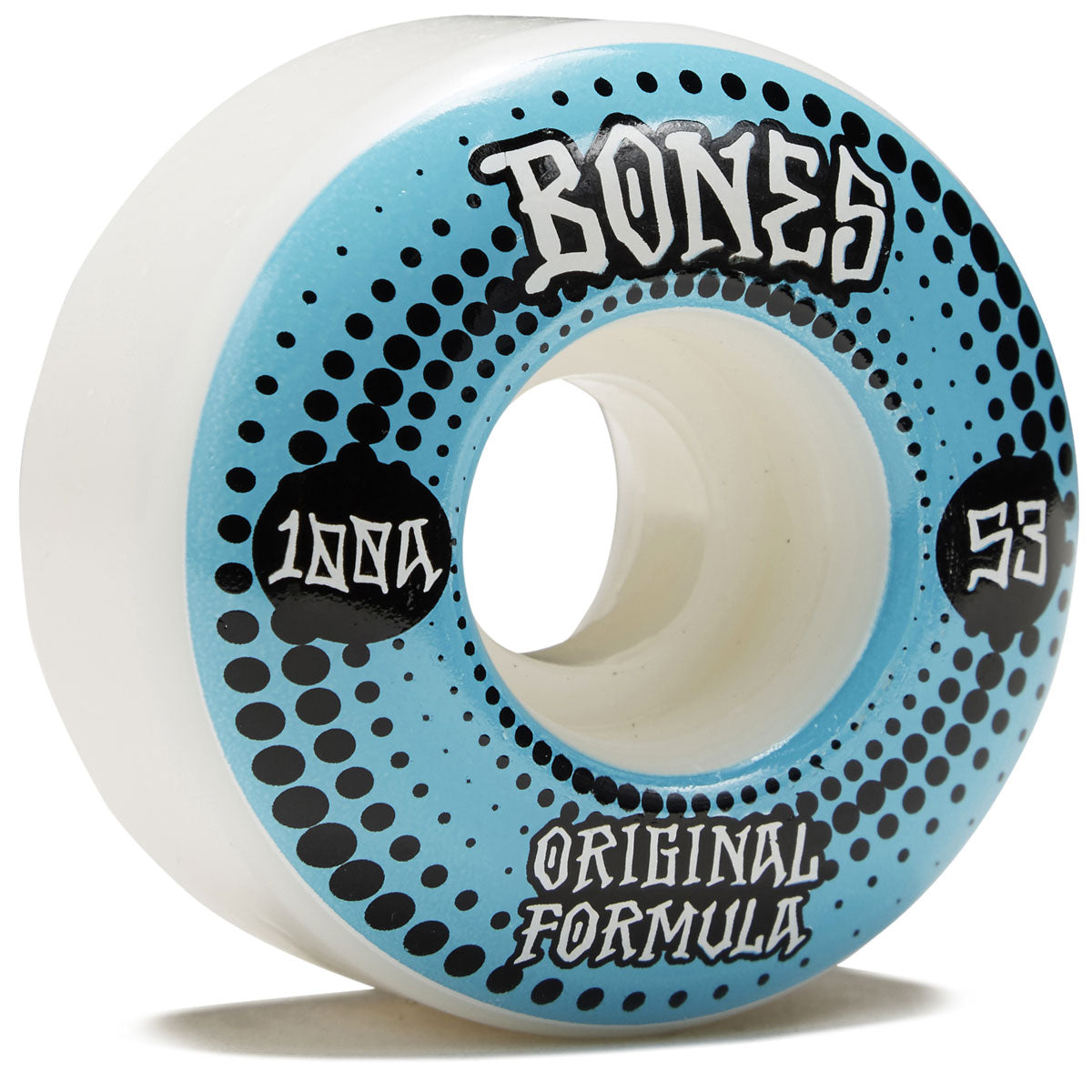 Bones 100s OG Formula Dots V4 Wide Skateboard Wheels - White - 53mm image 1
