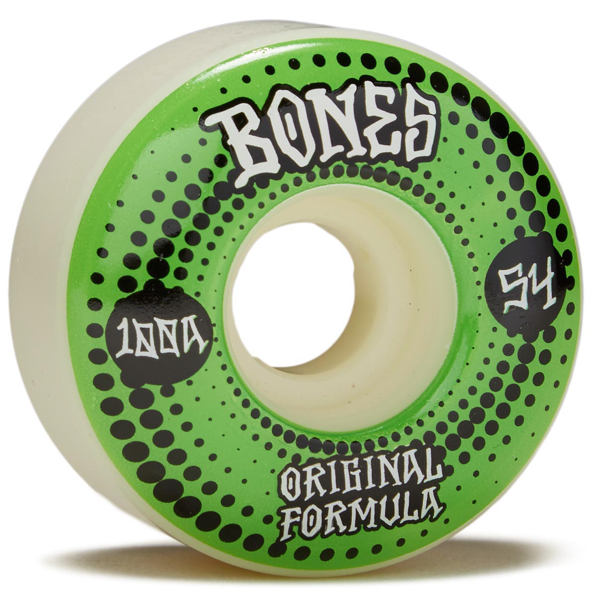 Bones 100s OG Formula Dots V4 Wide Skateboard Wheels - White - 54mm image 1
