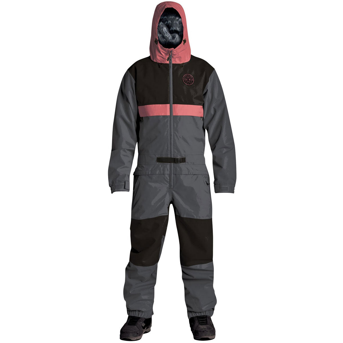Airblaster Kook Suit Snowboard Base Layer - Black/Hot Coral image 1
