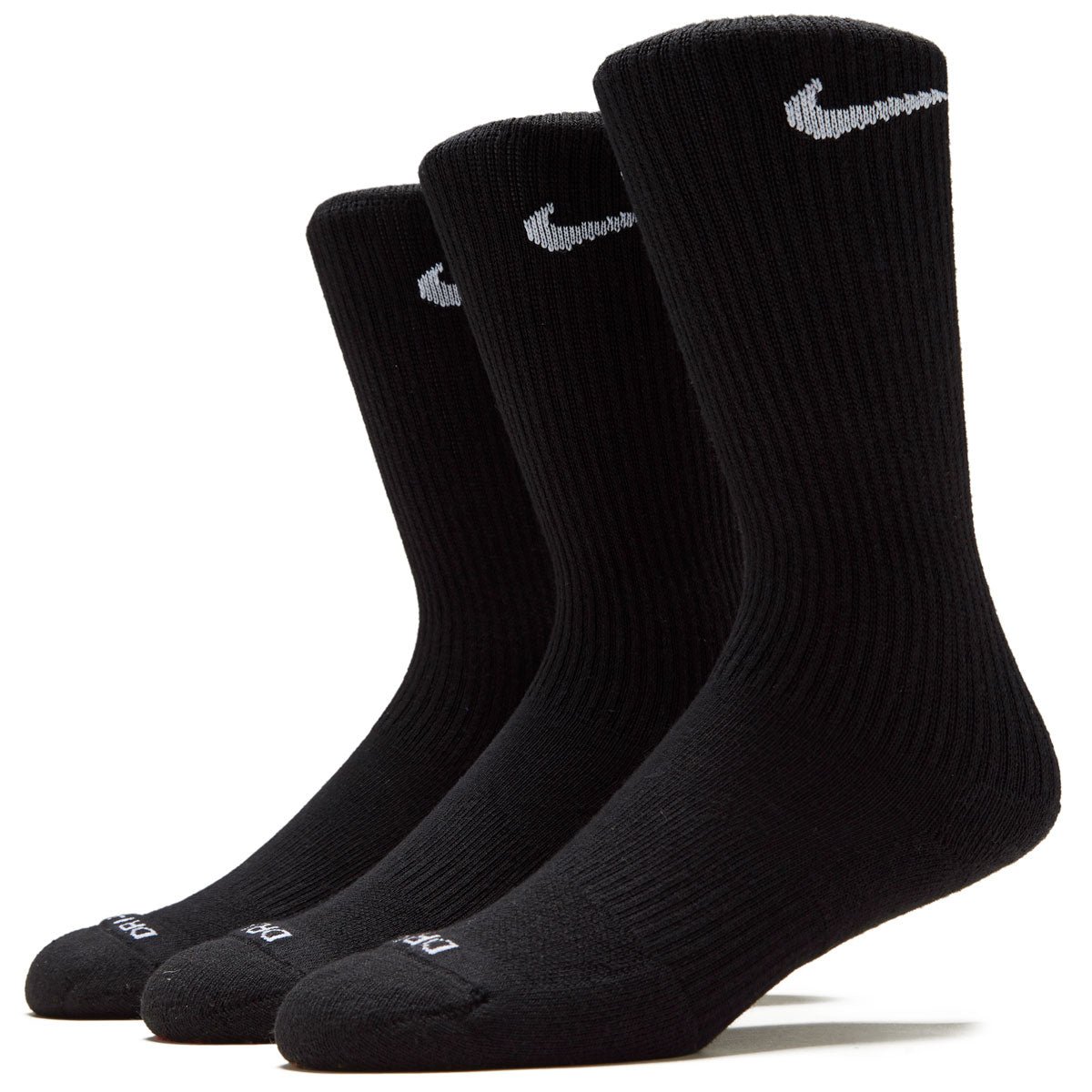 Nike SB Everyday Plus Cushioned 3 Pack of Socks - Black/White image 1