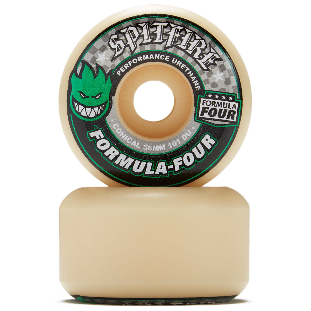 Spitfire F4 Conical 101a Skateboard Wheels - Green - 56mm image 2