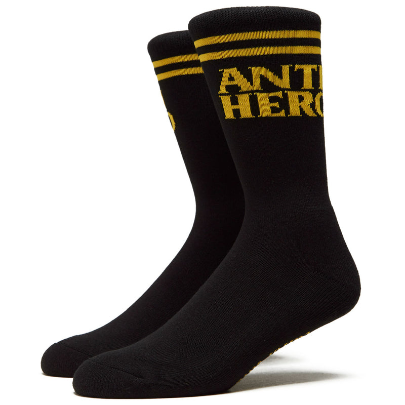 Anti-Hero Black Hero If Found Socks - Black/Yellow
