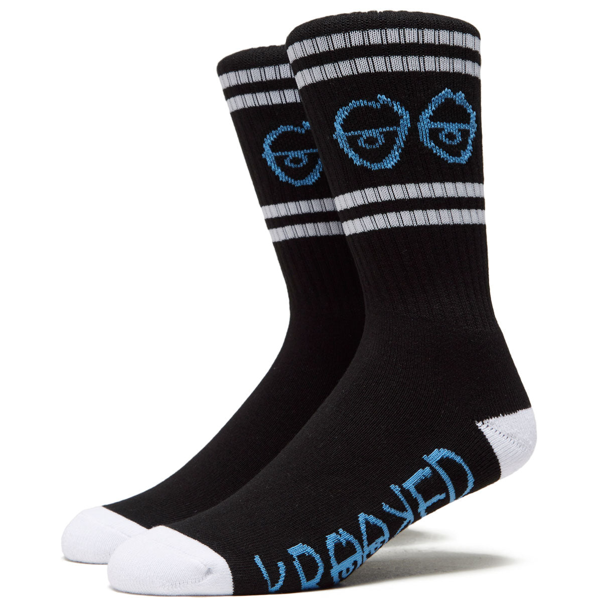 Krooked Eyes Socks - Black/Blue/White image 1