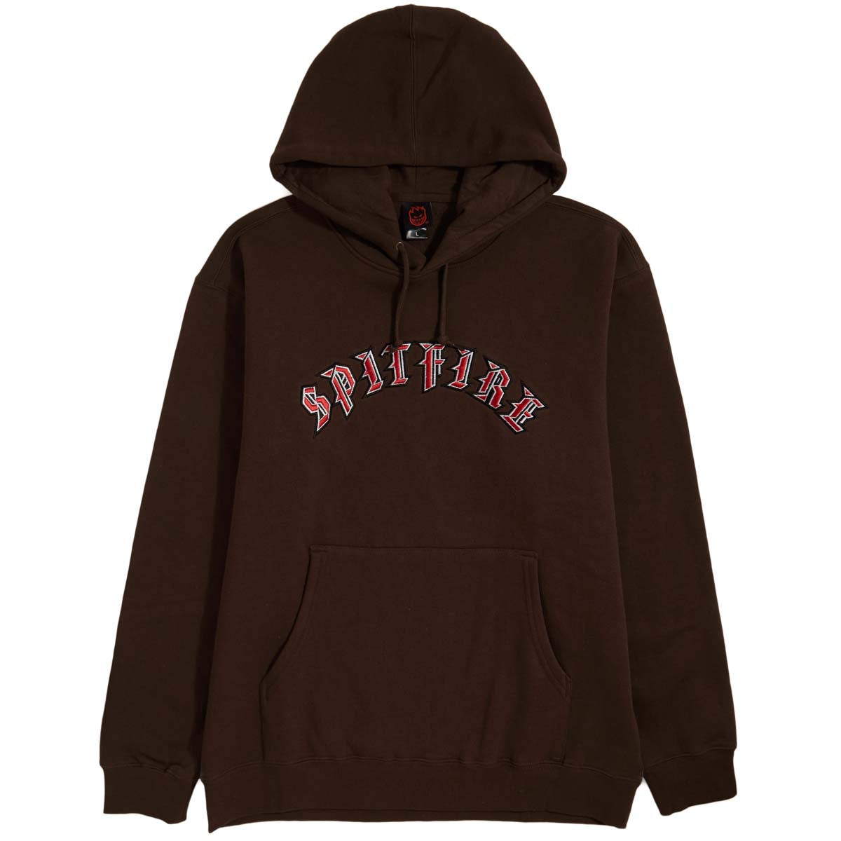 Spitfire Old E Emb Hoodie - Brown/Red/Black/White image 1
