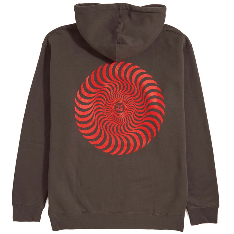 Spitfire Classic Swirl Hoodie - Charcoal/Red