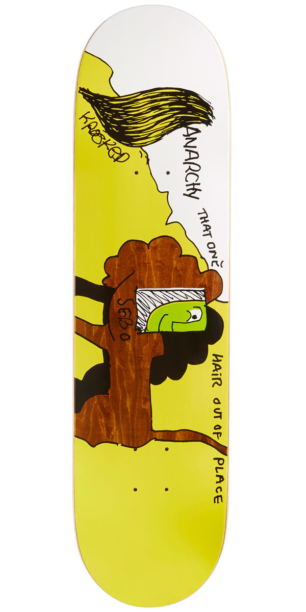 Krooked Sebo Anarchy Skateboard Deck - Yellow - 8.12