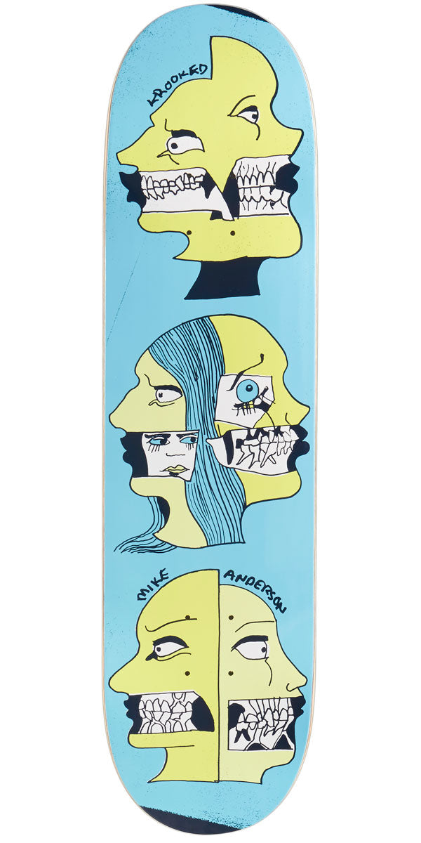 Krooked Manderson Two Face Skateboard Deck - Blue - 8.06