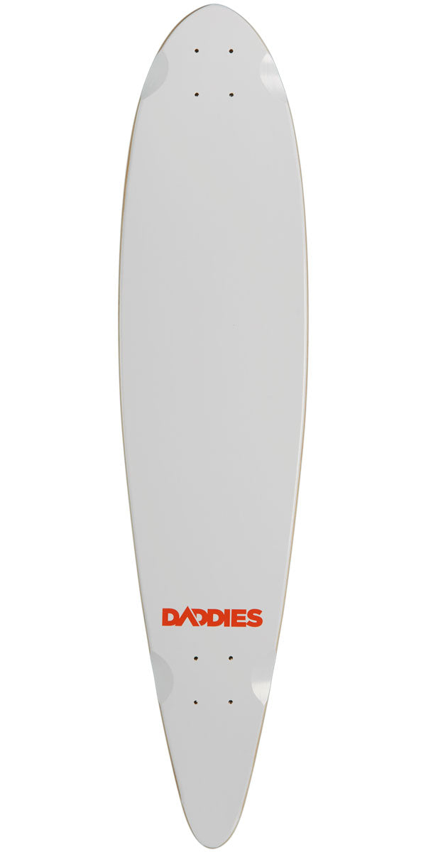 Daddies Logo Pintail Longboard Deck - White image 1