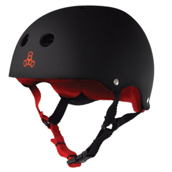 Triple Eight Sweatsaver Helmet - Black Rubber/Red image 1