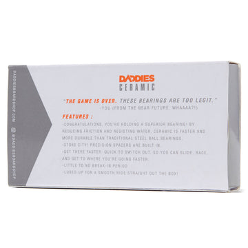 Daddies Ceramic Built In Skateboard Bearings - White