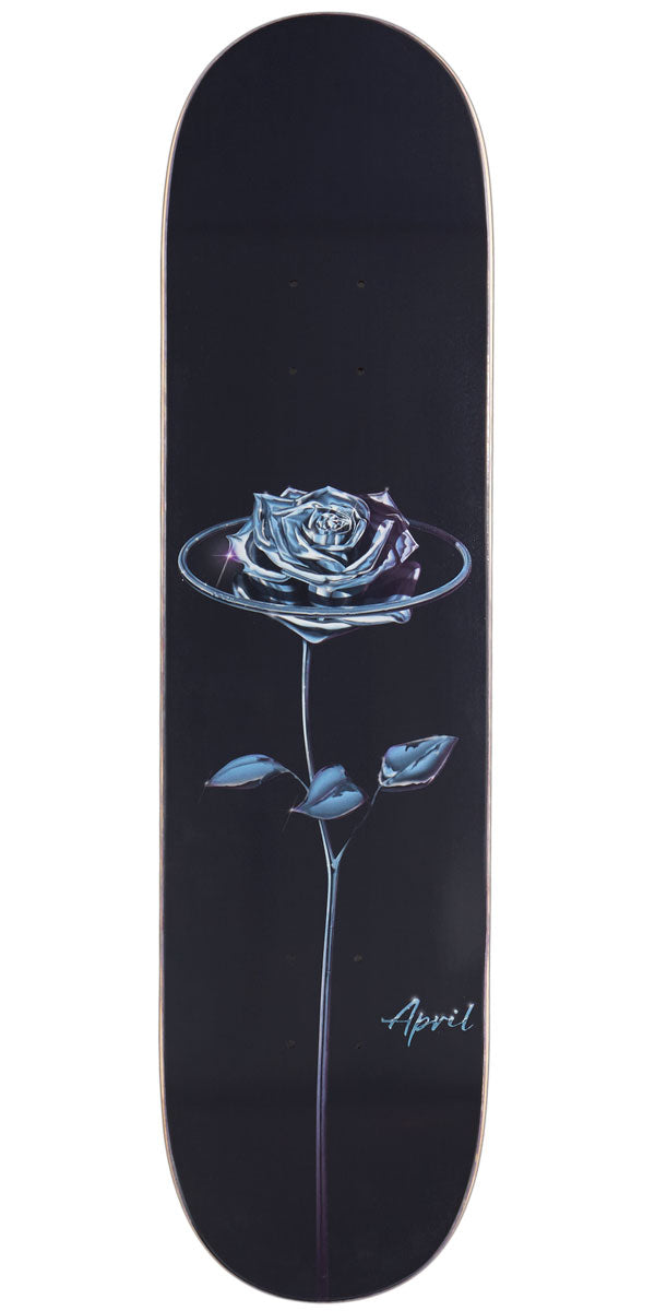 April Chrome Rose Skateboard Deck - Black - 8.125